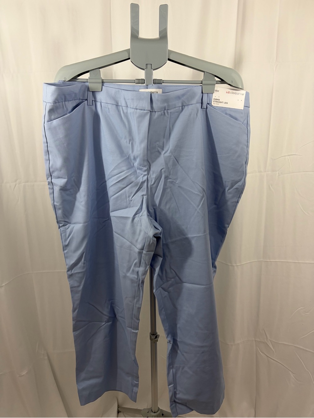 NWT Liz Claiborne Women’s Size 18W Light Blue Straight-Leg Mid-Rise Pants
